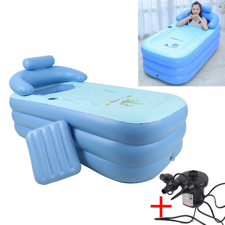 YT-038 Collapsible Sponge Bottom Inflatable Warm Bath Adult Bath Baby Swimming Pool with Charging Pump, Swimming Pool Swimming Pool