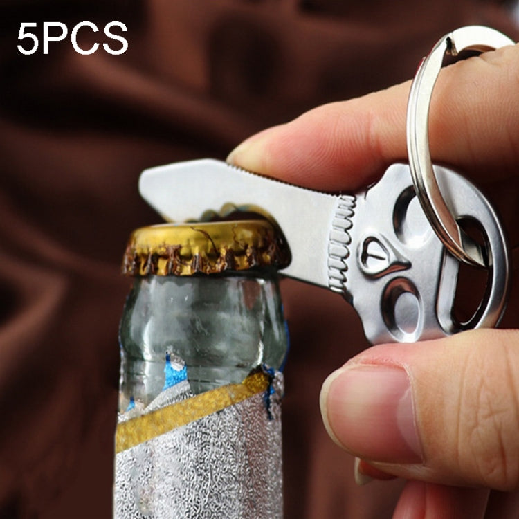5 PCS Multi-function Skull Bottle Opener Key Chain Car Key Pendant, Size: 6.8x2.8cm, Skull shape Skull shape