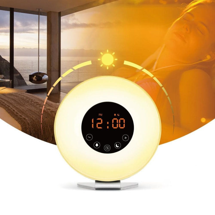 Multi-function Led Touch Intelligent Wake-up Light Alarm Clock with FM Radio, USB USB