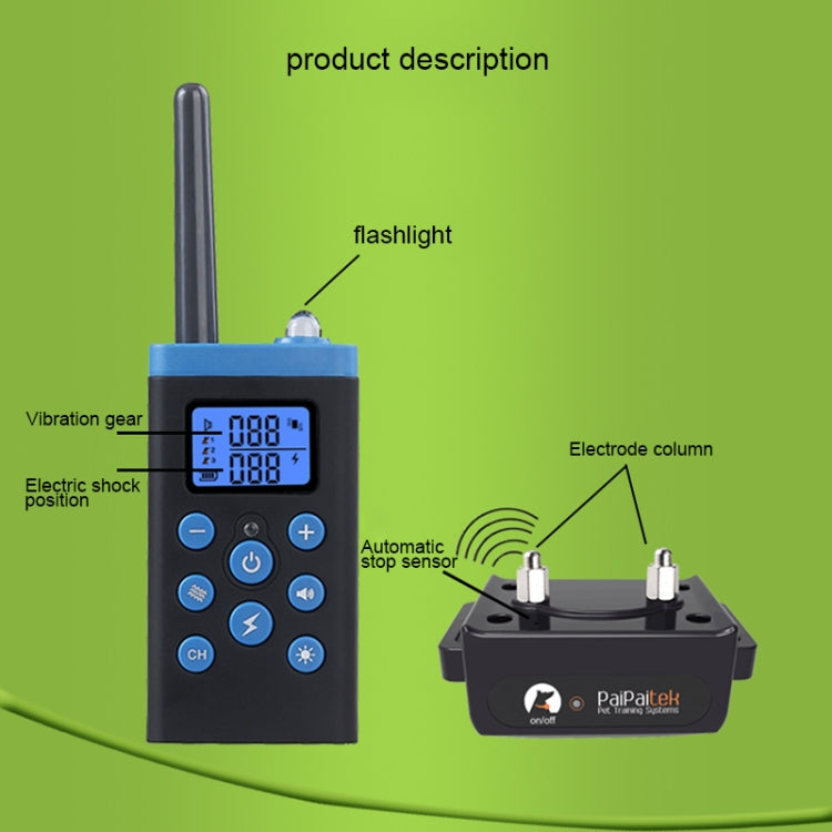 PaiPaitek Automatic Anti Barking Collar Pet Training Control System + Electric Shock PU Leather Collar for Dogs, PD525