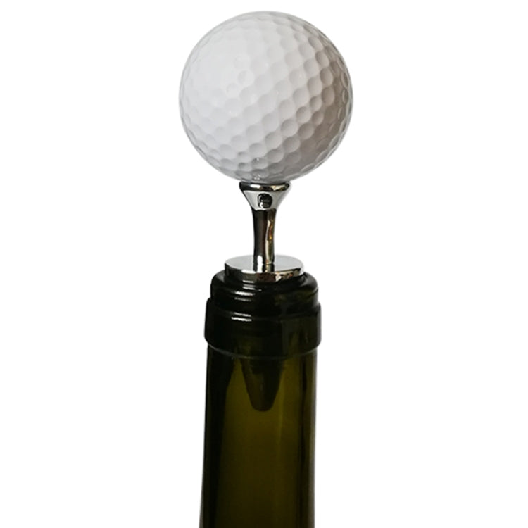 Golf + Tee Shape Red Wine Bottle Stopper, Size: 10 x 4.2cm, Golf + Tee Stopper Golf + Tee Stopper Silver