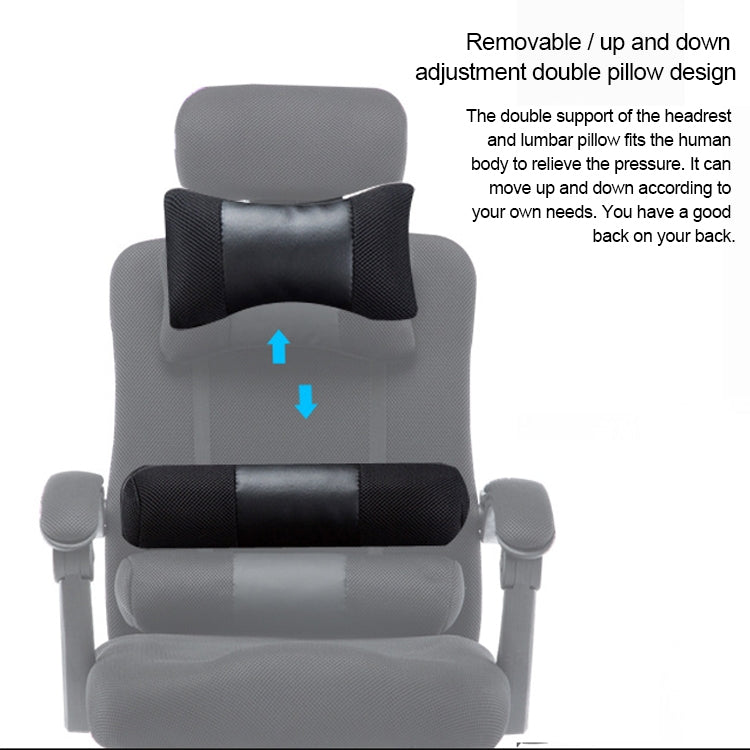RC-10-1 Computer Chair Office Chair Home Esports Net Cloth Lifted Rotated Footrest Reclining Chair with Steel Feet, With Steel Feet/Footrest – Durable Build, Easy to Use