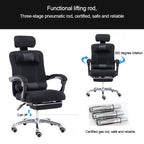 RC-10-1 Computer Chair Office Chair Home Esports Net Cloth Lifted Rotated Footrest Reclining Chair with Steel Feet, With Steel Feet/Footrest – Durable Build, Easy to Use