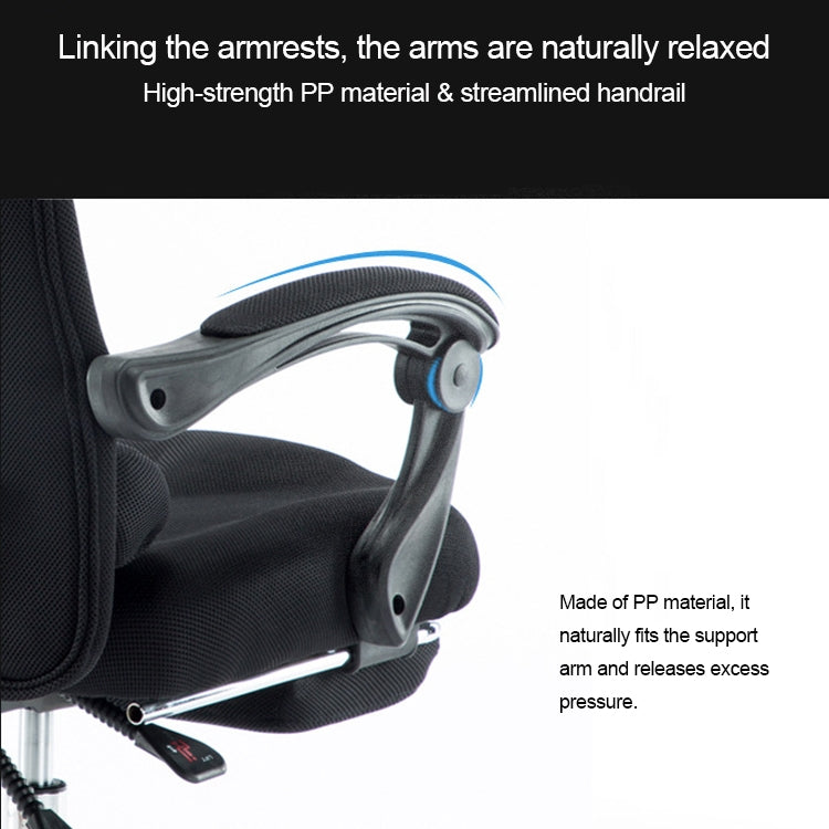 RC-10-1 Computer Chair Office Chair Home Esports Net Cloth Lifted Rotated Footrest Reclining Chair with Steel Feet, With Steel Feet/Footrest – Durable Build, Easy to Use