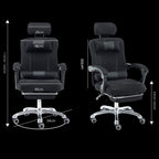 RC-10-1 Computer Chair Office Chair Home Esports Net Cloth Lifted Rotated Footrest Reclining Chair with Steel Feet, With Steel Feet/Footrest – Durable Build, Easy to Use
