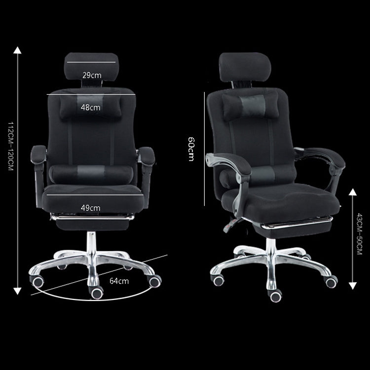 RC-10-1 Computer Chair Office Chair Home Esports Net Cloth Lifted Rotated Footrest Reclining Chair with Steel Feet, With Steel Feet/Footrest – Durable Build, Easy to Use