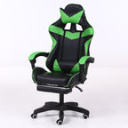 Computer Office Chair Home Gaming Chair Lifted Rotating Lounge Chair with Footrest / Nylon Feet, With Footrest / Nylon Feet (Green), With Footrest / Nylon Feet (Gold), With Footrest / Nylon Feet (Blue) With Footrest Nylon Feet (Green) Green
