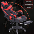 Computer Office Chair Home Gaming Chair Lifted Rotating Lounge Chair with Footrest / Nylon Feet, With Footrest / Nylon Feet (Green), With Footrest / Nylon Feet (Gold), With Footrest / Nylon Feet (Blue)