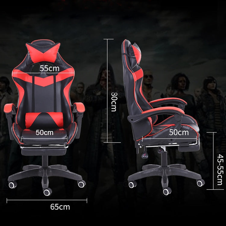 Computer Office Chair Home Gaming Chair Lifted Rotating Lounge Chair with Footrest / Nylon Feet, With Footrest / Nylon Feet (Green), With Footrest / Nylon Feet (Gold), With Footrest / Nylon Feet (Blue)
