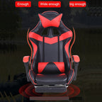 Computer Office Chair Home Gaming Chair Lifted Rotating Lounge Chair with Footrest / Nylon Feet, With Footrest / Nylon Feet (Green), With Footrest / Nylon Feet (Gold), With Footrest / Nylon Feet (Blue)