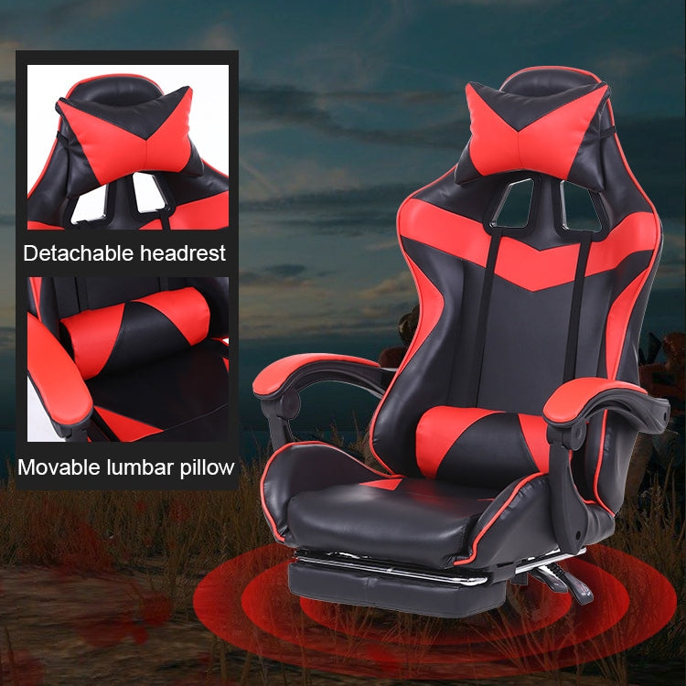 Computer Office Chair Home Gaming Chair Lifted Rotating Lounge Chair with Footrest / Nylon Feet, With Footrest / Nylon Feet (Green), With Footrest / Nylon Feet (Gold), With Footrest / Nylon Feet (Blue)