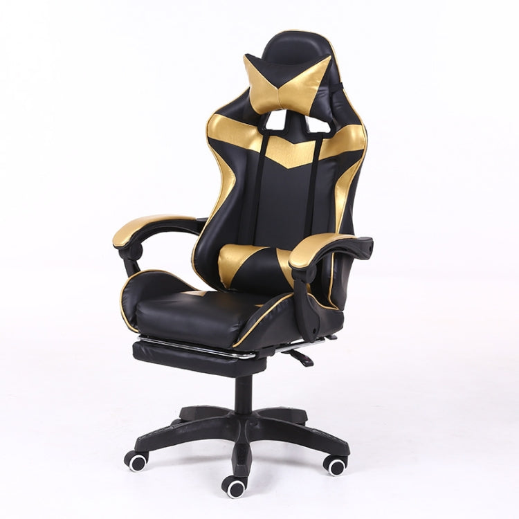 Computer Office Chair Home Gaming Chair Lifted Rotating Lounge Chair with Footrest / Nylon Feet, With Footrest / Nylon Feet (Green), With Footrest / Nylon Feet (Gold), With Footrest / Nylon Feet (Blue) – Durable Build, Easy to Use With Footrest Nylon Feet (Gold) Gold
