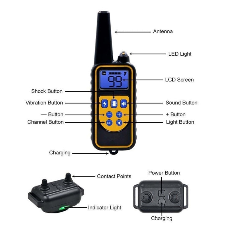 880-2 800 Yards Rechargeable Remote Control Collar Dog Training Device Anti Barking Device, 880-2 Black Black, 880-2 Black+Orange – Durable Build, Easy to Use