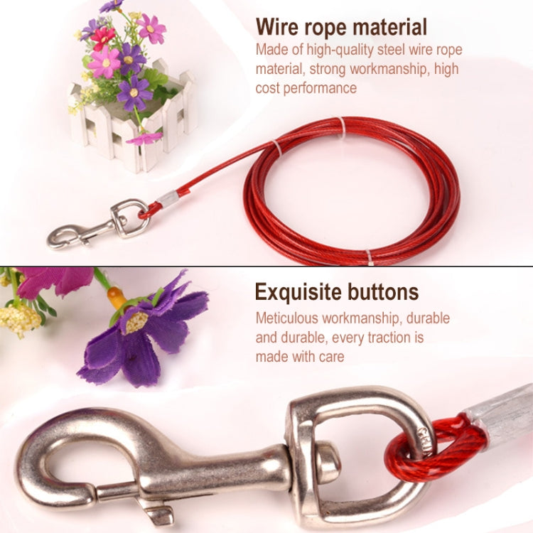 Double-end Steel Wire Rope Pet Dogs 2 in 1 Traction Rope Pet Walking Leads With Handle, Length: 5m,Random Color Delivery, Length: 5m – Durable Build, Easy to Use