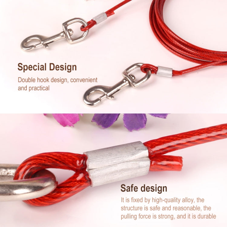 Double-end Steel Wire Rope Pet Dogs 2 in 1 Traction Rope Pet Walking Leads With Handle, Length: 5m,Random Color Delivery, Length: 5m – Durable Build, Easy to Use