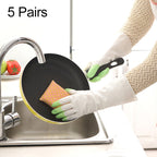 5 Pairs Sale Shark Housework Cleaning PVC Latex Gloves Waterproof Thicken Laundry Washing Gloves Green