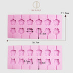 12-Capacity DIY Silicone Chocolate Molds(Lollipop Shape), Cow Shape, Lollipop Shape