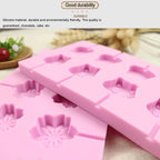 12-Capacity DIY Silicone Chocolate Molds(Lollipop Shape), Cow Shape, Lollipop Shape