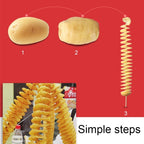 528-6 Popular Tornado Potato Slicer Manual Twist Spiral Potato Cutter Whirlwind Potatoes Machine Potato Vegetables Tools, Semi-automatic stretching