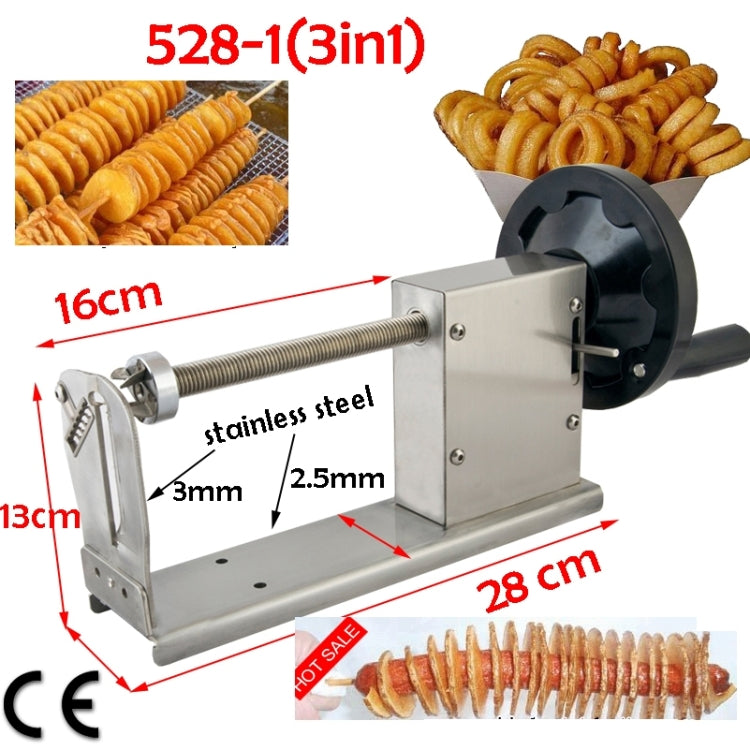 528-1 Manual Twisted Potato Cutter,Potato Chips Slicer,High Quality French Fry Cutter, Manual stretching – Non-slip