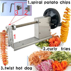 528-1 Manual Twisted Potato Cutter,Potato Chips Slicer,High Quality French Fry Cutter, Manual stretching – Non-slip