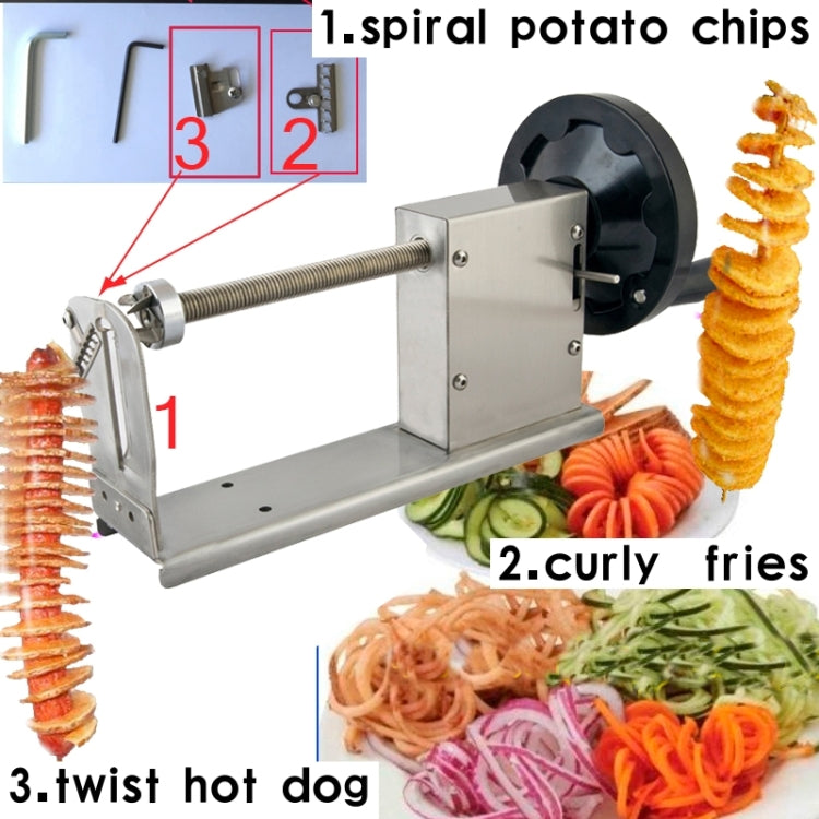 528-1 Manual Twisted Potato Cutter,Potato Chips Slicer,High Quality French Fry Cutter, Manual stretching – Non-slip