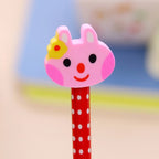 10pcs Cartoon Animals Wooden HB Pencils with Eraser for Kids