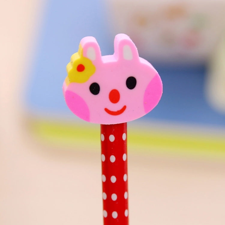10pcs Cartoon Animals Wooden HB Pencils with Eraser for Kids