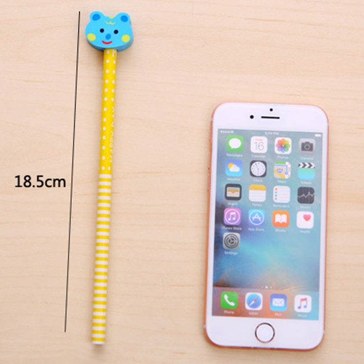 10pcs Cartoon Animals Wooden HB Pencils with Eraser for Kids