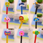10pcs Cartoon Animals Wooden HB Pencils with Eraser for Kids