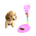 Pet Supplies Pet Dog Cat 2 in 1 Automatic Feeding & Watering Vertical Adjustable Rod Pet Water Food Feeder,Capacity: 600ML Pink