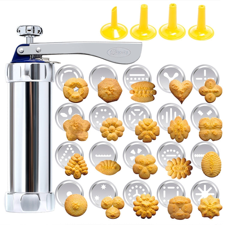 Multifunctional Household Cookie Biscuit Machine Tool Mold Decorating Mounted DIY Baking with 20 Moulds & 4 Nozzles, Multi-function silver Multi-function silver HC3358A