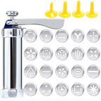 Multifunctional Household Cookie Biscuit Machine Tool Mold Decorating Mounted DIY Baking with 20 Moulds & 4 Nozzles, Multi-function silver