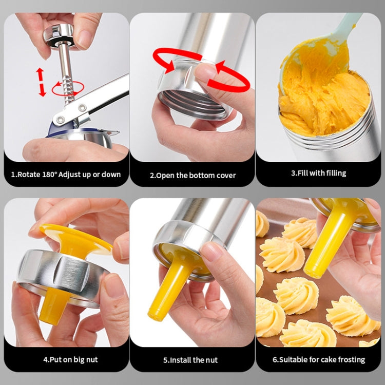 Multifunctional Household Cookie Biscuit Machine Tool Mold Decorating Mounted DIY Baking with 20 Moulds & 4 Nozzles, Multi-function silver