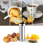 Multifunctional Household Cookie Biscuit Machine Tool Mold Decorating Mounted DIY Baking with 20 Moulds & 4 Nozzles, Multi-function silver