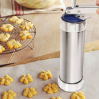 Multifunctional Household Cookie Biscuit Machine Tool Mold Decorating Mounted DIY Baking with 20 Moulds & 4 Nozzles, Multi-function silver