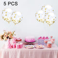 5 PCS 12 inch Transparent Gold Sequins Confetti Balloons, Holiday Party Wedding Decoration Confetti Balloons, Random Style Delivery, 12 inch Sequins Confetti Balloons 12 inch Sequins Confetti Balloons