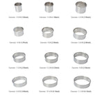12 PCS / Set Stainless Steel Round Shape Cutting Mould Mousse Cake Doughnut Baking Tools, Round Shape(12 PCS / Set)