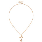 Valentines Day Gift Rose Flower Pendant Jewelry Chain Necklace, Chain Length: 45cm