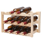 Solid Wood Folding 12-bottle Wine Display Rack Multi-layer Wine Rack, Size: 46x24x28cm, Multi-layer Wine Rack Multi-layer Wine Rack