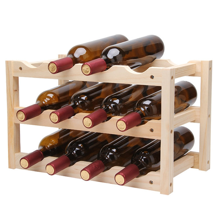 Solid Wood Folding 12-bottle Wine Display Rack Multi-layer Wine Rack, Size: 46x24x28cm, Multi-layer Wine Rack Multi-layer Wine Rack