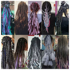 Fashion Color Gradient Individual Braid Wigs Chemical Fiber Big Braids, Length: 60cm(18Navy Blue+Sky Blue), 01, 02, 03, 06, 08, 15, 16, 17, 18, 26, 27, 28, 29, 54, 59