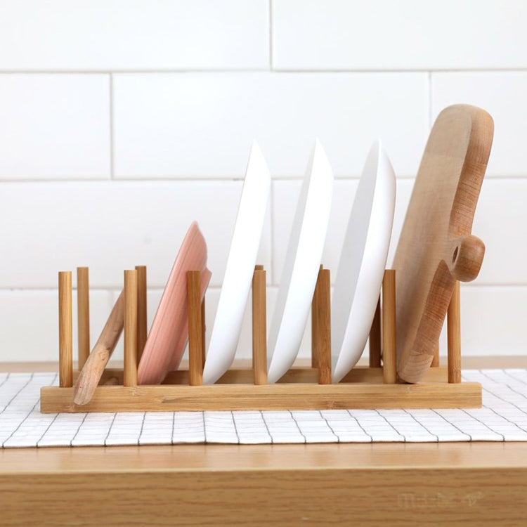 Solid Wood Dish Drip Rack Plate Holder, Size: 30x12x10cm, 6 Grid 6 Grid