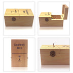 Creative Funny Present Useless Box Novel Wooden Anti-stress Toy(Dark Wood), Useless Box