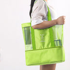 Portable Double Layer Mesh Sport Duffel Beach Picnic Shoulder Storage Bag Handbag, Double Layer Handbag(Green), Double Layer Handbag(Blue) – Durable Build, Easy to Use