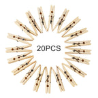 100pcs Multi-function Mini Bamboo Clothes Photo Paper Peg Clothespin Laundry Hanger Clip, Bamboo