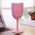 New Fashion Stainless Steel Vacuum Cup Red Wine Cocktail Goblet Creative Gift Pink