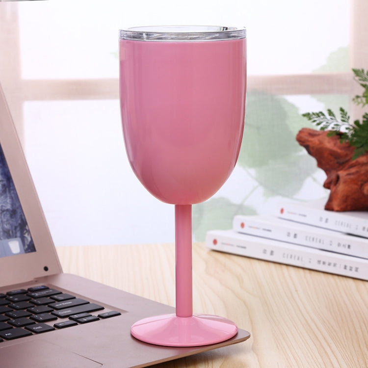New Fashion Stainless Steel Vacuum Cup Red Wine Cocktail Goblet Creative Gift Pink