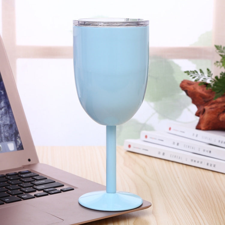 New Fashion Stainless Steel Vacuum Cup Red Wine Cocktail Goblet Creative Gift – Wear-resistant Baby Blue