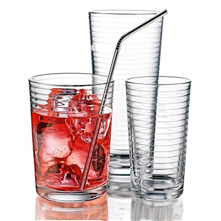 5pcs Reusable Stainless Steel Bent Drinking Straw + Cleaner Brush Set Kit, 215*8mm, 215*8mm (Bent)